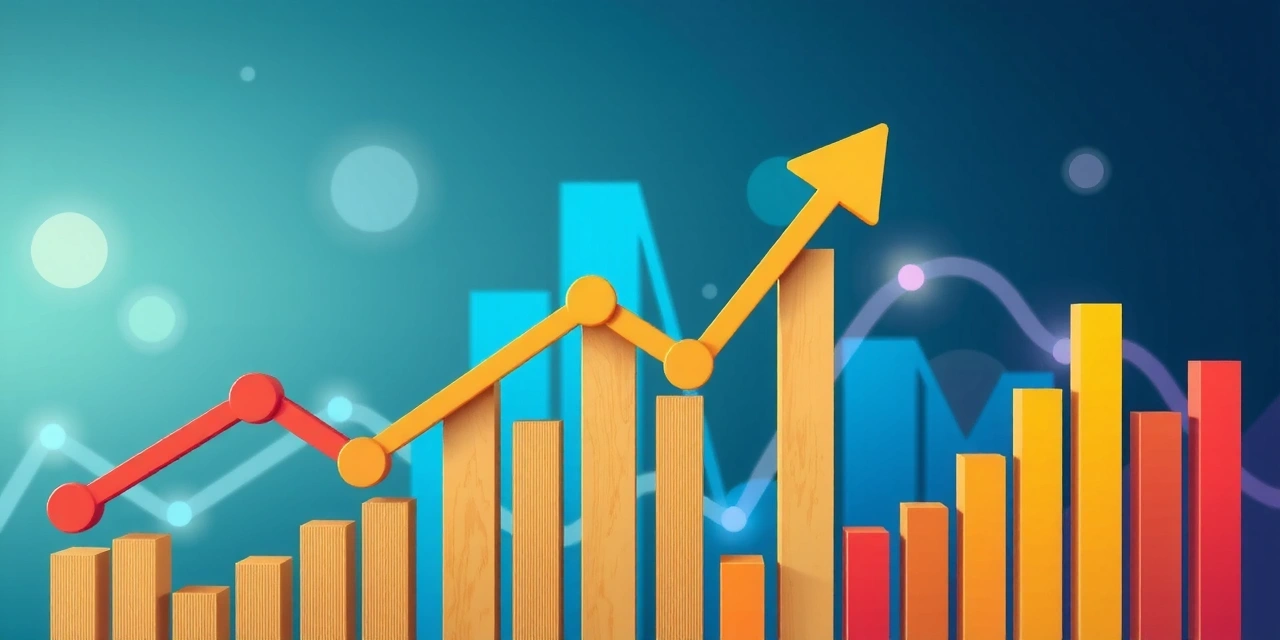 Abstract visual representing growth charts and positive statistics