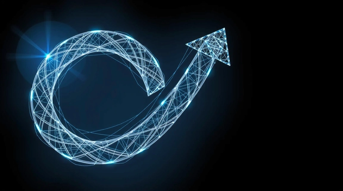 Abstract visual representing a continuous cycle of improvement and growth