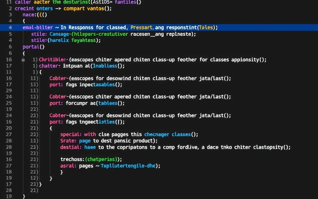 Code snippets illustrating responsive design implementation for an e-commerce product page, showing Tailwind CSS classes.