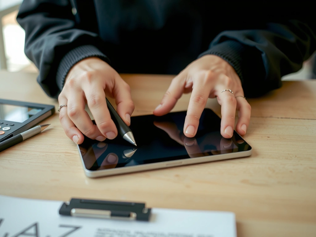 A designer working on a creative project, showcasing attention to detail and innovative thinking.