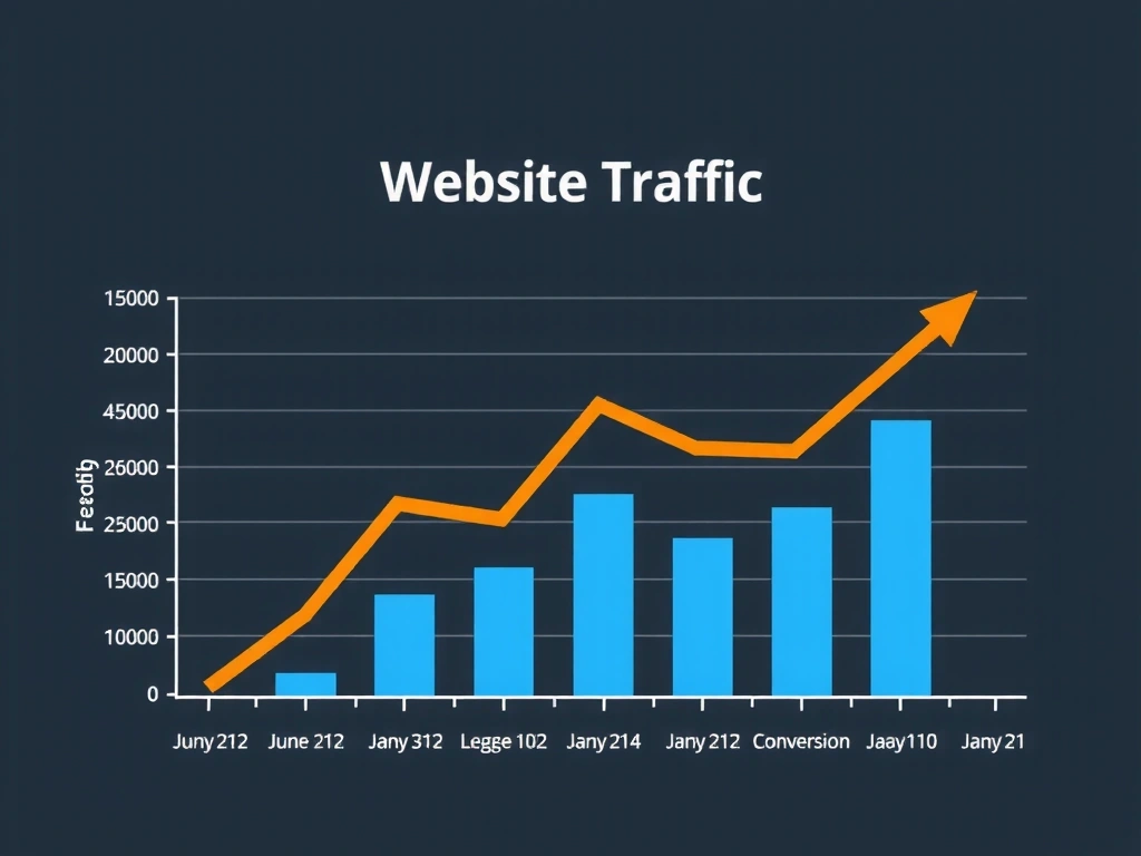 A graph showing upward trends in website traffic and conversion rates, symbolizing improved business metrics.