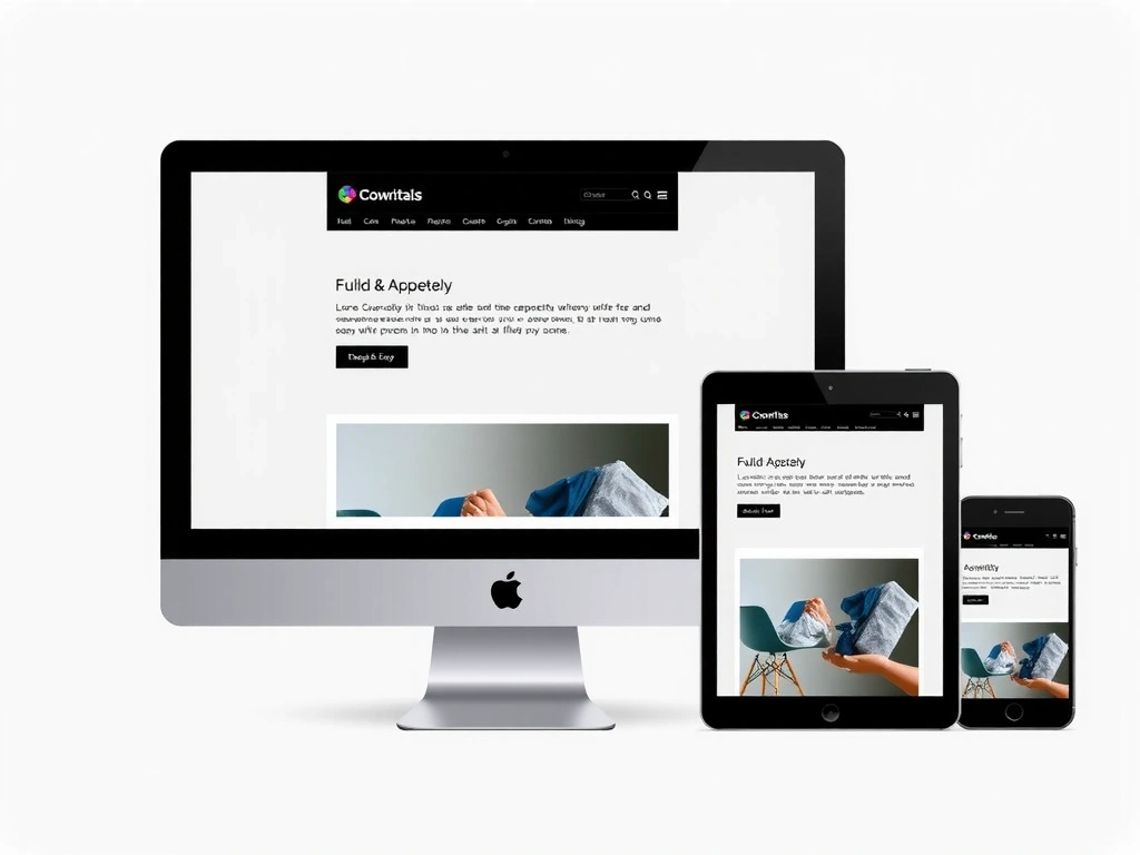 A set of devices (desktop, tablet, smartphone) displaying a perfectly adapted website layout, symbolizing responsive design.